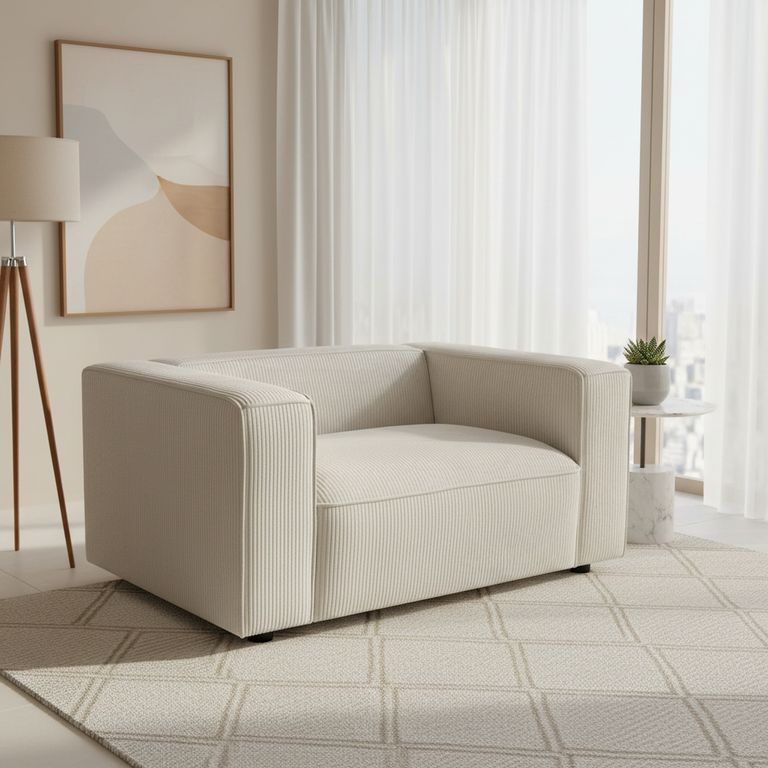 Sofá 1 cuerpo Anaiel 128x64x94 cm Beige