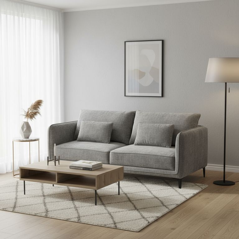 Sofá 3 cuerpos Makula 194x88x84 cm Gris