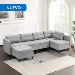 JUST HOME COLLECTION - Sofá cama Narva Gris 217x82x147 cm