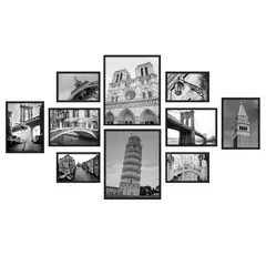 JUST HOME COLLECTION - Marco de Foto 10 Unidades 47.3x21.6 cm Negro Plástico
