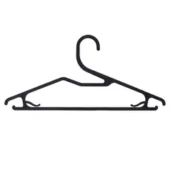 CASA BONITA - Set 10 Colgadores de Ropa Plástico Negro