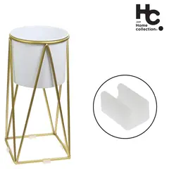 JUST HOME COLLECTION - Macetero de Acero 21x47 cm Dorado; Blanco