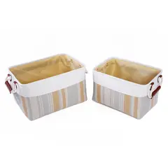 JUST HOME COLLECTION - Set de 2 canastos tela rayas A