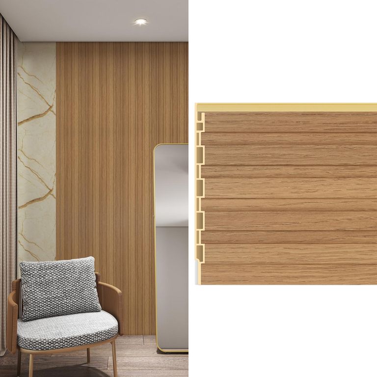 Wall Panel Wpc Slim 16x240 cm Café Claro 0.39 m2