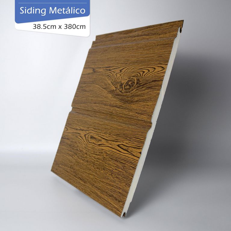 Siding Metalico 1,6 cm 0,385x3,8 Metros Cedro