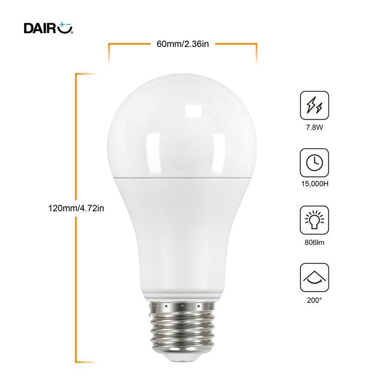 Ampolleta Led Con Sensor 7.8 W E27 806 lm Luz Cálida