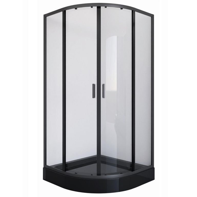 Cabina de Ducha con Receptáculo Base Negra