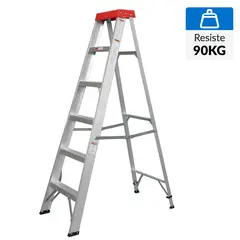 BAUKER - Escalera De tijera Aluminio 1.87 m 5 Peldaños