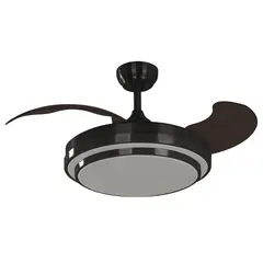 JUST HOME COLLECTION - Ventilador de Techo Blanco con Aspas Retráctiles y Luz Led Regulable