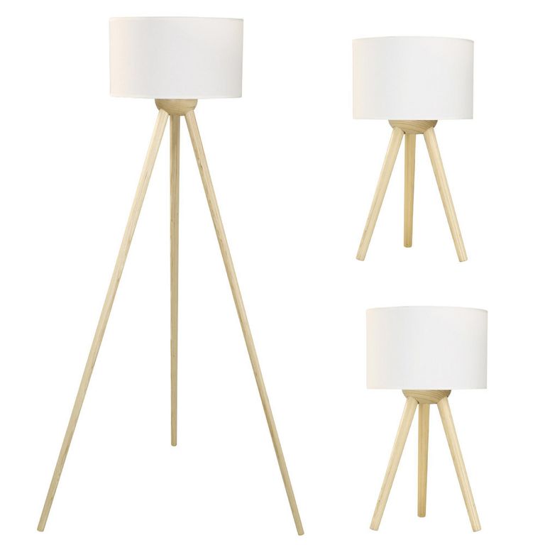 Combo 1 Lámpara pie 137 cm + 2 Lámparas de Mesa 37 cm