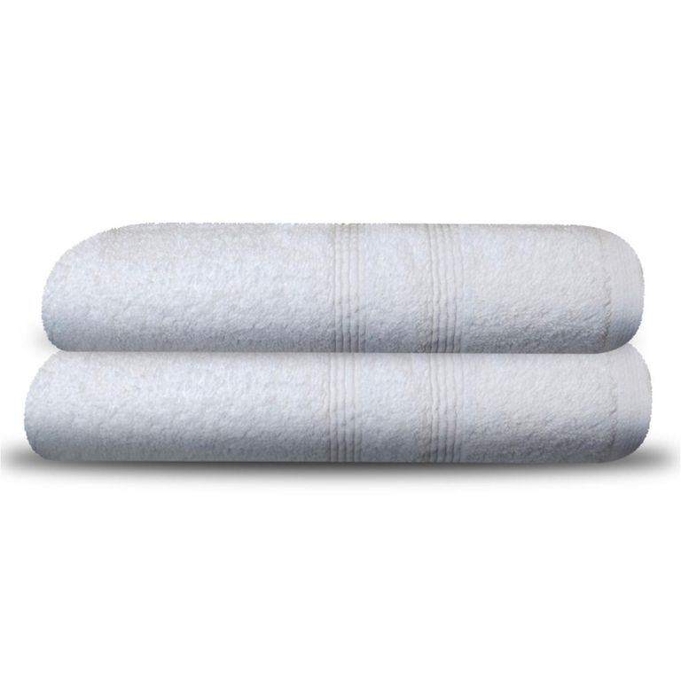 Set 2 Toallas Cuerpo 100% Algodón 500 gr 70x140 cm Blanco