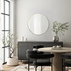 JUST HOME COLLECTION - Espejo Decorativo Forma Redonda 120x120 cm Dorado