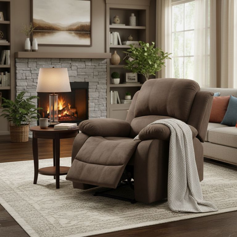 Sillón Bergere Reclinable con Masaje y Calentador 1 cuerpo Atlanta 94x101x161 cm Café