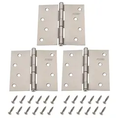 FIXSER - Pack 3 Unidades Bisagra 4x4'' Plata