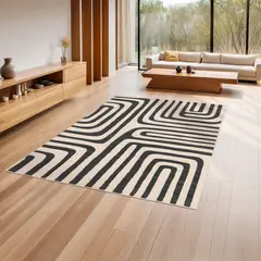 JUST HOME COLLECTION - Alfombra Living Canvas 200x290 cm Negro, beige