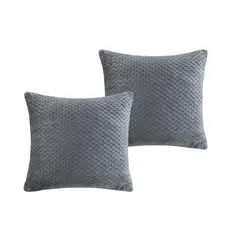 JUST HOME COLLECTION - Set de 2 cojines Flanel 40x40 cm Gris