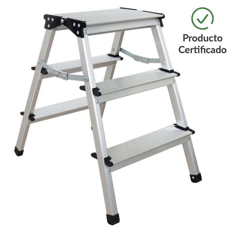 Piso Escalera De tijera Aluminio 0.51 m 3 Peldaños
