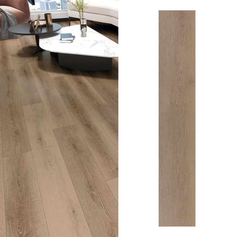 Piso Vinílico Autoadhesivo 1.5 mm 15x91 cm Metz Café 4.18 m2