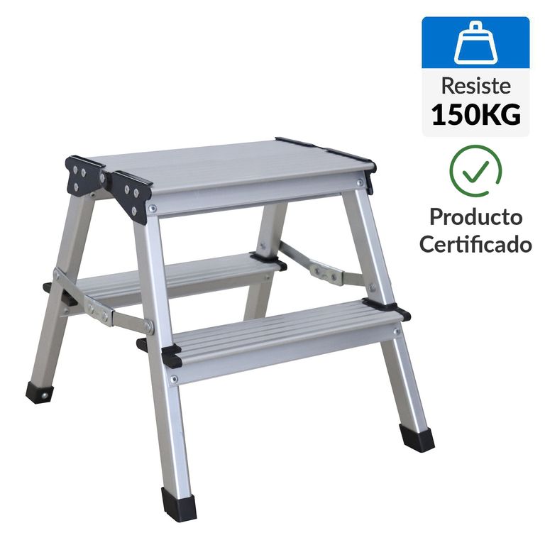Piso De tijera Aluminio 35 cm 2 Peldaños
