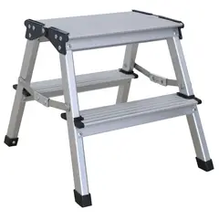 BAUKER - Piso De tijera Aluminio 35 cm 2 Peldaños