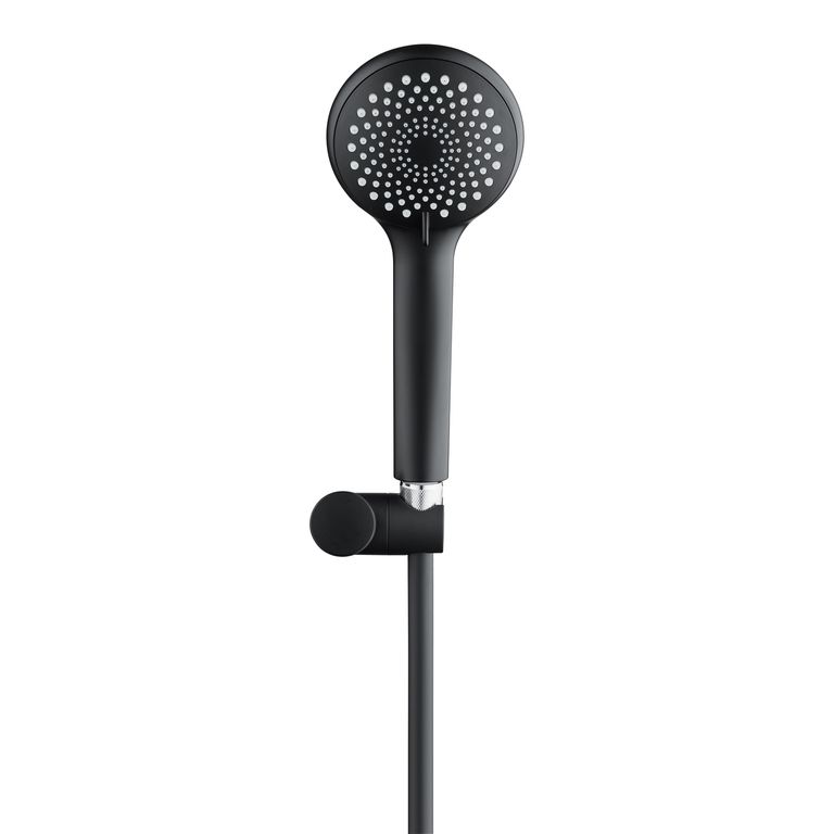 Set Ducha Abs 3 Funciones 10 cm Flexible negro