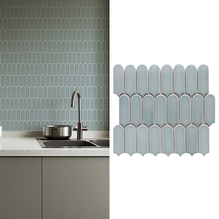 Mosaico Malla Pluma Menta 28X29,6 0,08M2