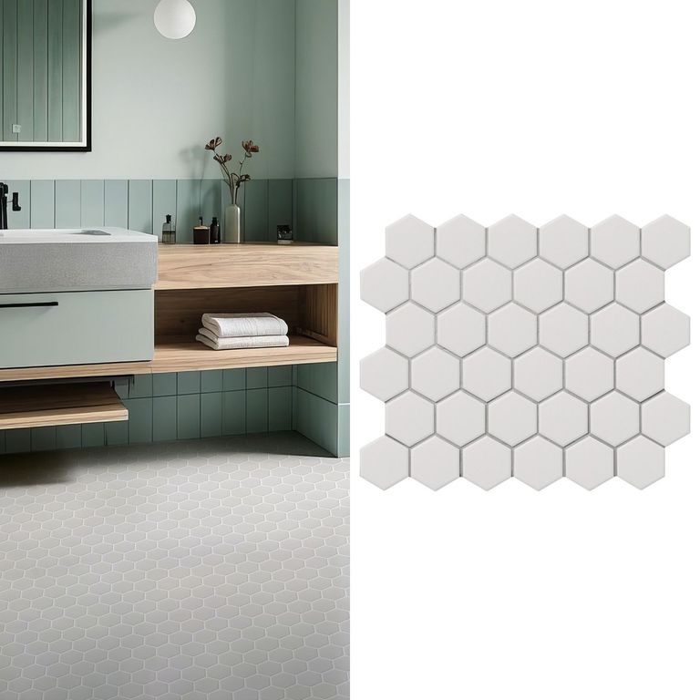 Mosaico Malla Hex Blanco Mt 32,5X28,2 0,09M2