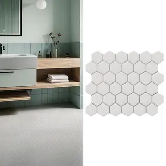 HOLZTEK - Mosaico Malla Hex Blanco Mt 32,5X28,2 0,09M2