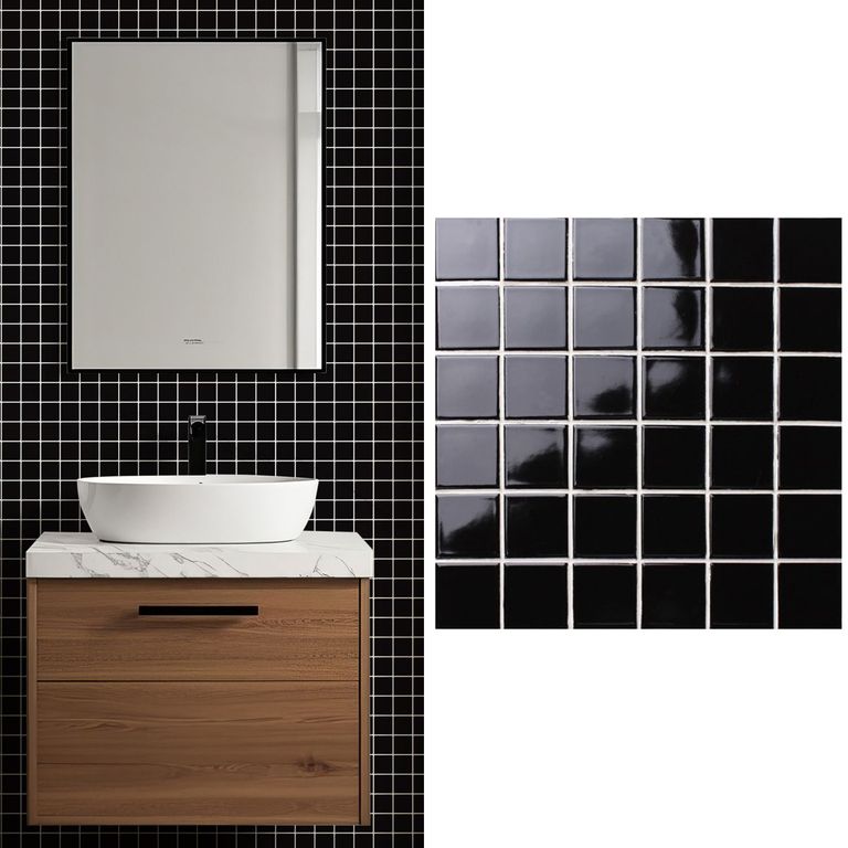 Mosaico Malla Wall Negro 30,6X30,6 0,09M2