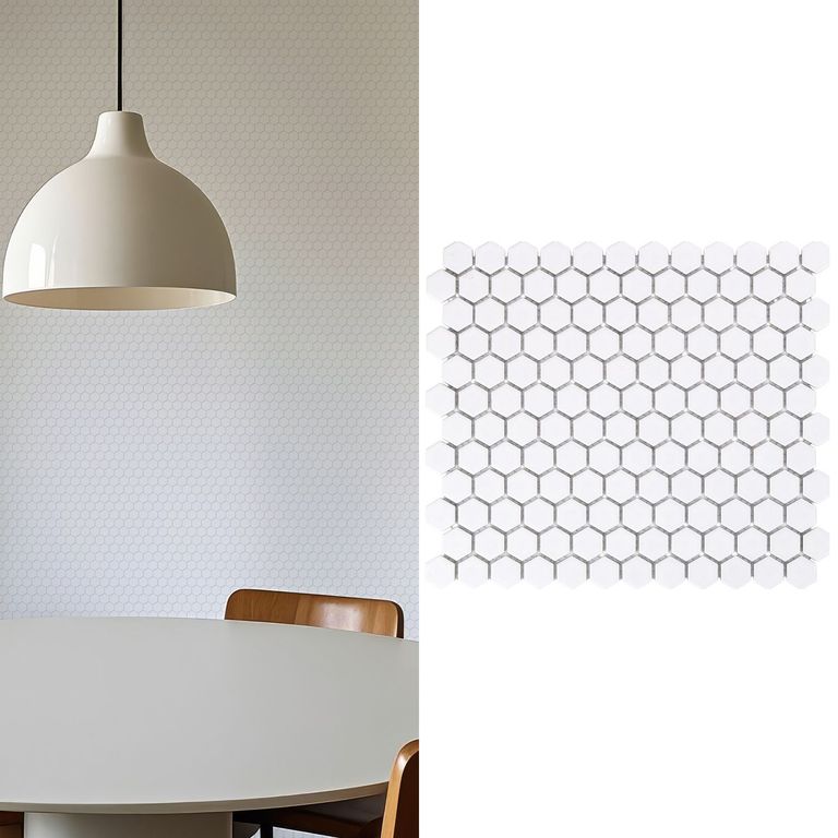 Mosaico Malla Hex Xs Blanco 26X30 0,08M2