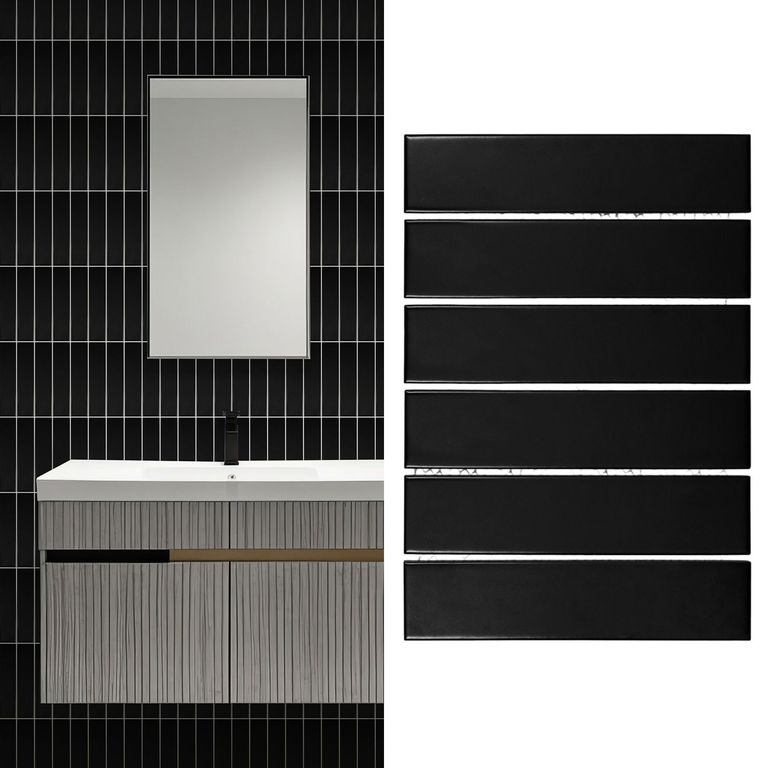 Mosaico Malla Brick Negro Mt 19,9X29 0,06M2