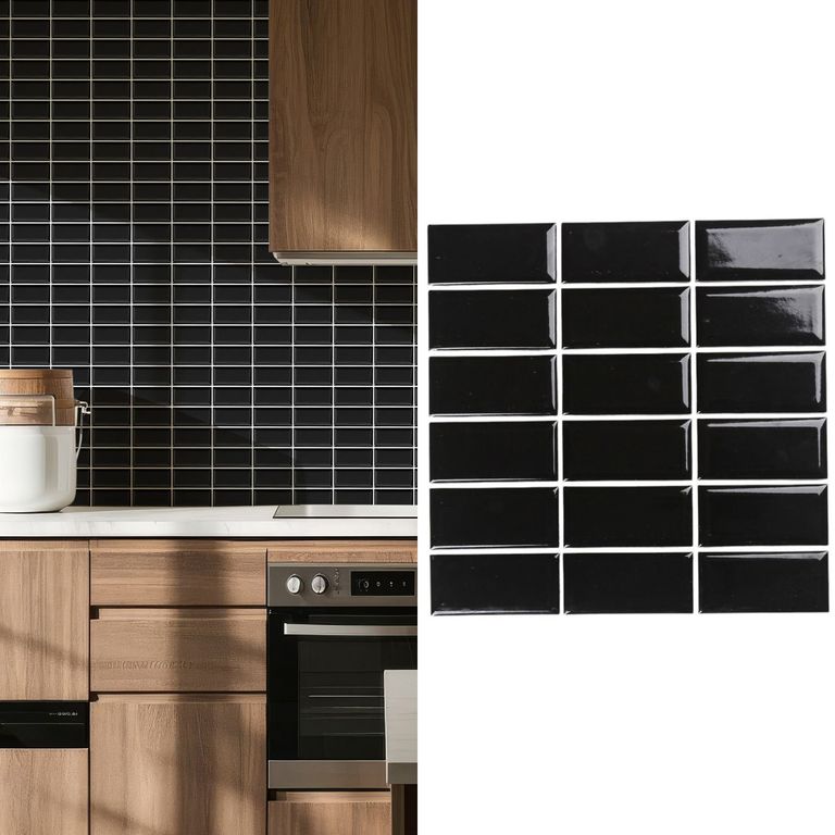 Mosaico Malla Brick Bis Negro 29,5X29 0,08M2