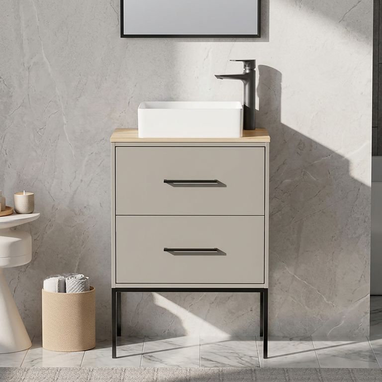 Mueble Baño ISLANDIA Taupe 60x80x46 cm