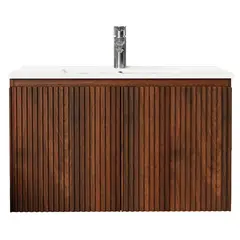 SENSI DACQUA - Mueble Baño LAGOS madera oscura 80x52x46 cm