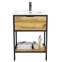 SENSI DACQUA - Mueble Baño TAIPEI madera, negro 60x85x46 cm