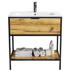 SENSI DACQUA - Mueble Baño TAIPEI madera, negro 80x85x46 cm