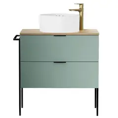 SENSI DACQUA - Mueble Baño ESTOCOLMO Verde sage, madera 80x52x46 cm