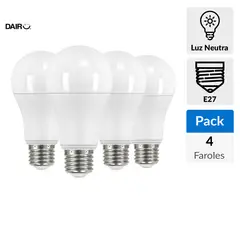 DAIRU - Pack 4 Ampolletas Led 75 W E27 1060 lm Luz Neutro