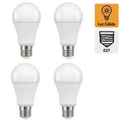DAIRU - Pack 4 Ampolletas Led 100 W E27 1521 lm Luz Cálida