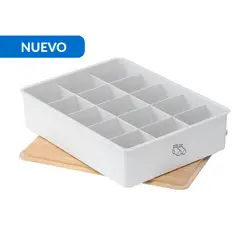 JUST HOME COLLECTION - Organizador 22x8x30 cm Blanco, natural