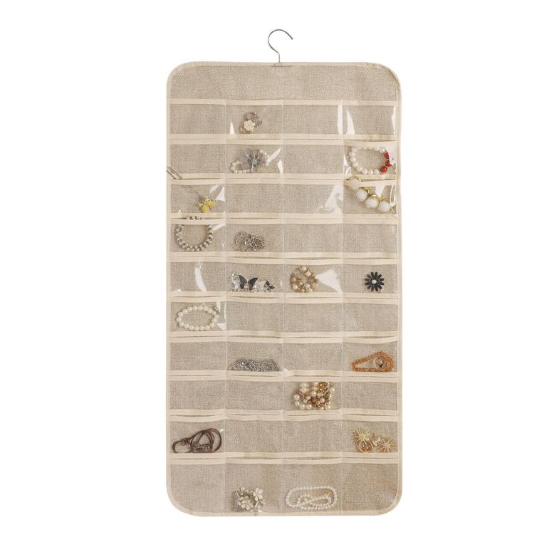 Organizador Colgante de Joyas 43x86x1 cm Beige