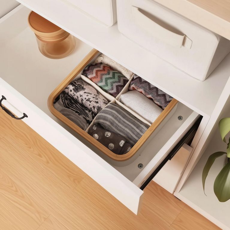 Caja Organizadora Tela 4 Divisiones 30x9x30 cm 8.1 l Beige