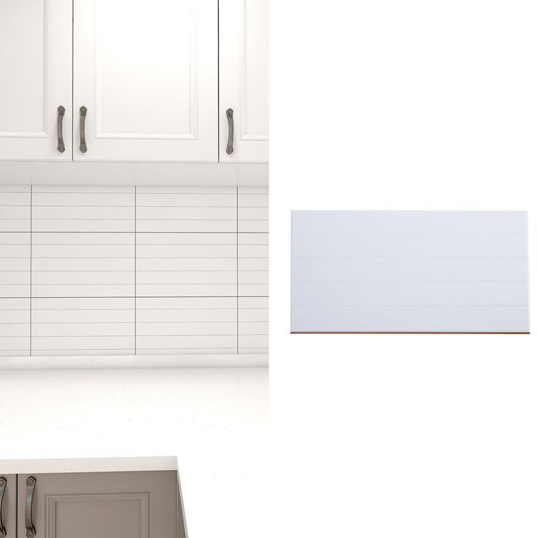 Cerámica 25x40 cm Lineas Blanco 1.5 m2