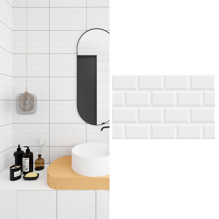 Cerámica 25x40 cm Brick Blanco 1.5 m2