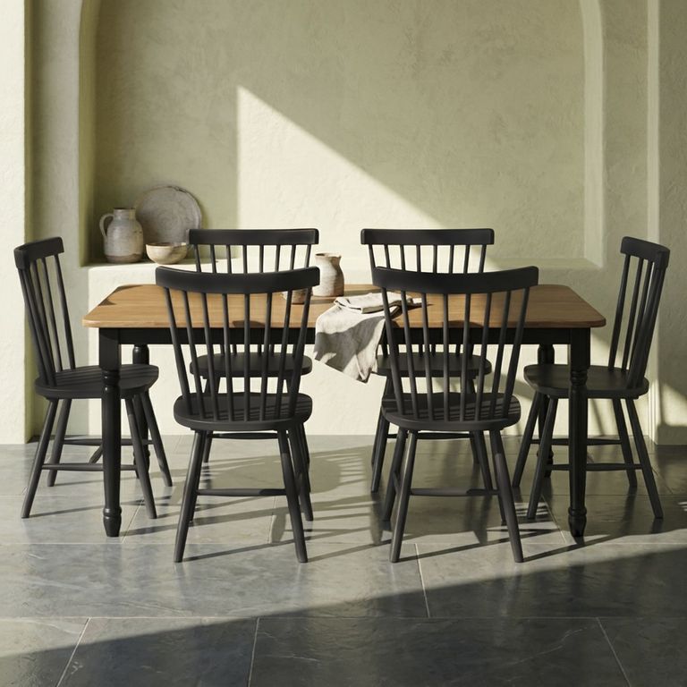 Juego de comedor Emilia 6 Sillas Mesa Rectangular 150x90x75cm Café