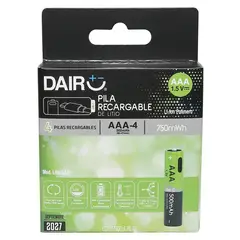 DAIRU - Pila recargable vía USB-C AAAx4