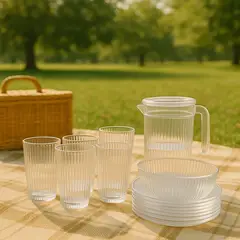 undefined - Combo Juego Picnic Acrilico 14 piezas 6 personas