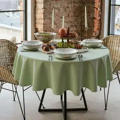 JUST HOME COLLECTION - Mantel Redonda 180x180 cm Liso Verde