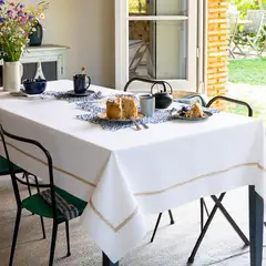JUST HOME COLLECTION - Mantel Cuadrada 180x180 cm Algodón Blanco