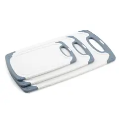 JUST HOME COLLECTION - Set 3 Tablas de Cortar de Plástico 24.3x40 cm Blanco/azul